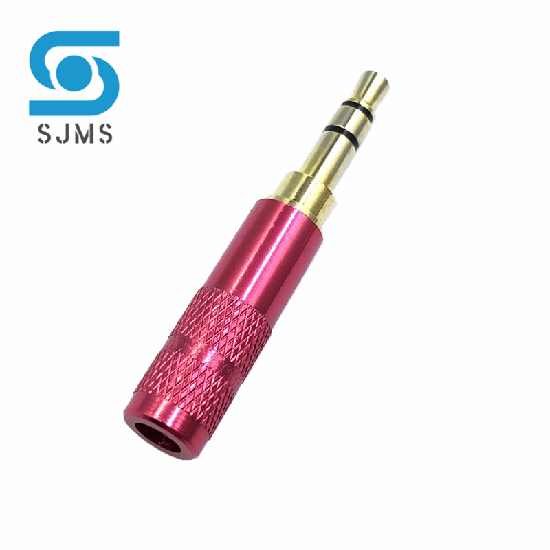 Mini 3.5mm headsetstekker 3- polige jack met clip 3.5 mm reparatie hoofdtelefoon audiostekker jack adapter connector voor 4mm kabeladapter: Rood