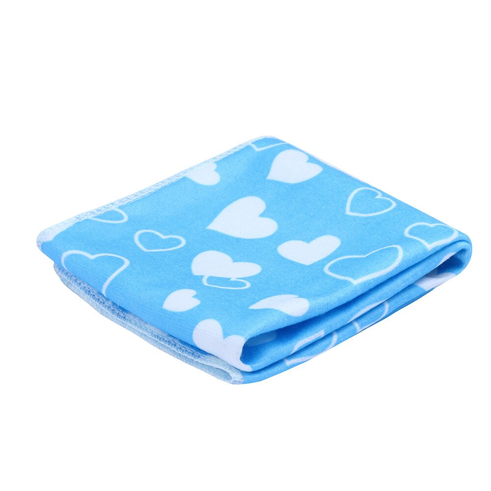 Offre spéciale 25x50 cm taille douce microfibre serviette absorbante enfant bébé coeur motif impression main et visage serviette @ P: Bleu