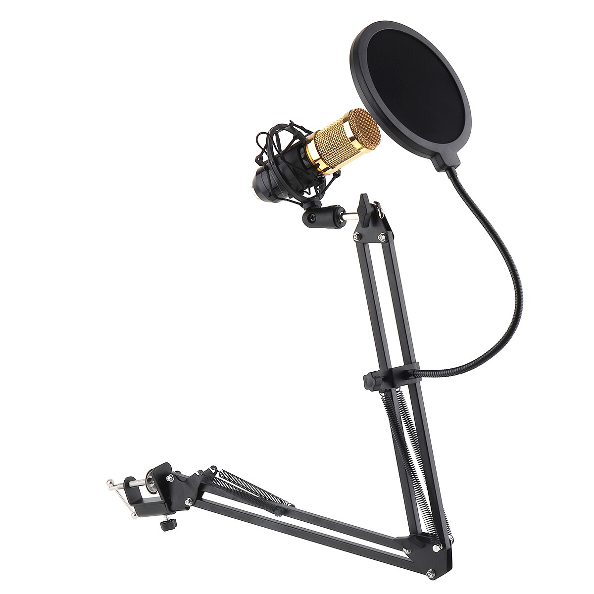 Black NB-35 Microphone Scissor Arm Stand Mic Clip Holder with Desktop Alloy Base Clampfor KTV / Studio Microphone accessories