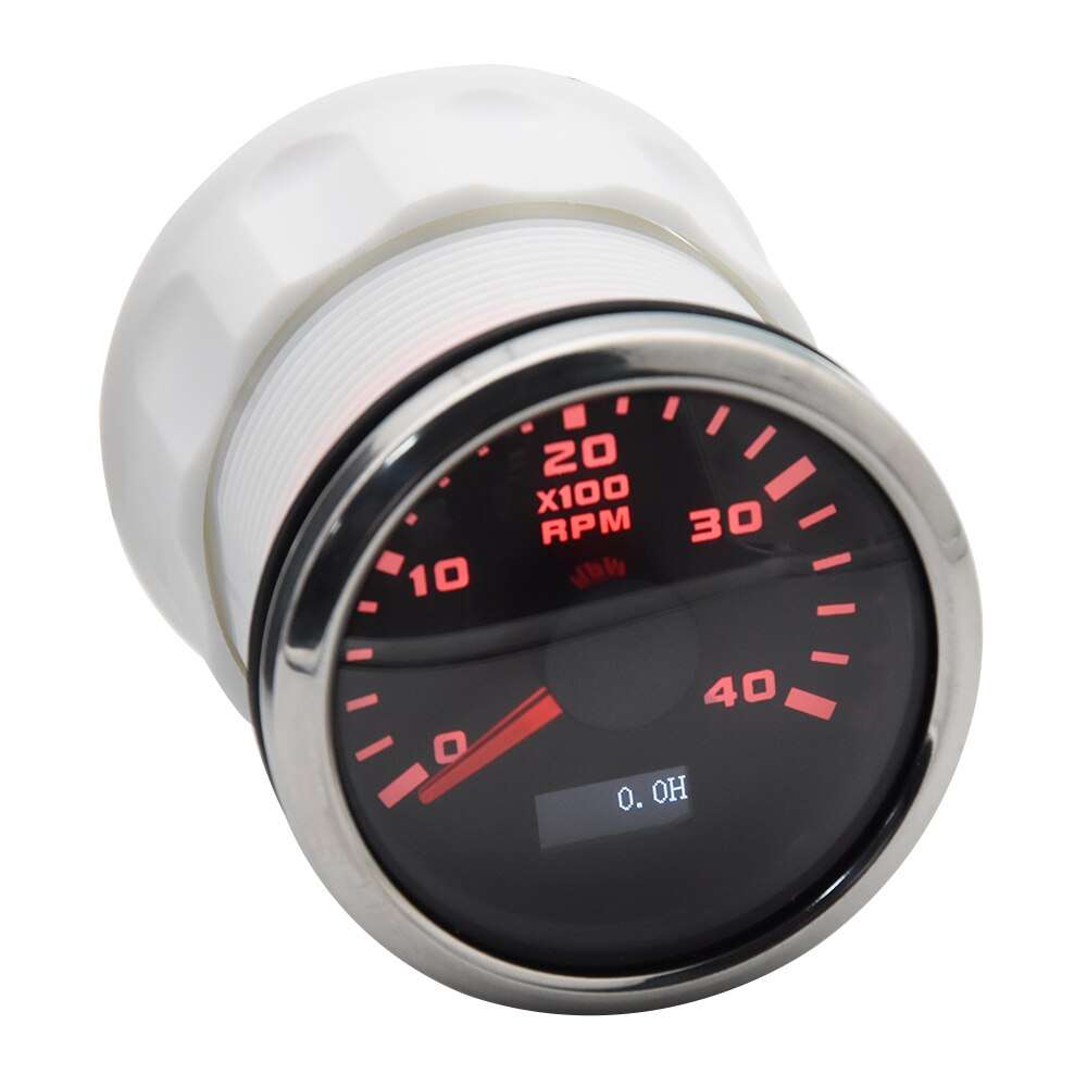 52mm Digital RPM Gauge Car Boat Tachometer Gauge Engine Hour Meter 0-4000RPM Marine Car Tacho Meter with LCD Red Backlight