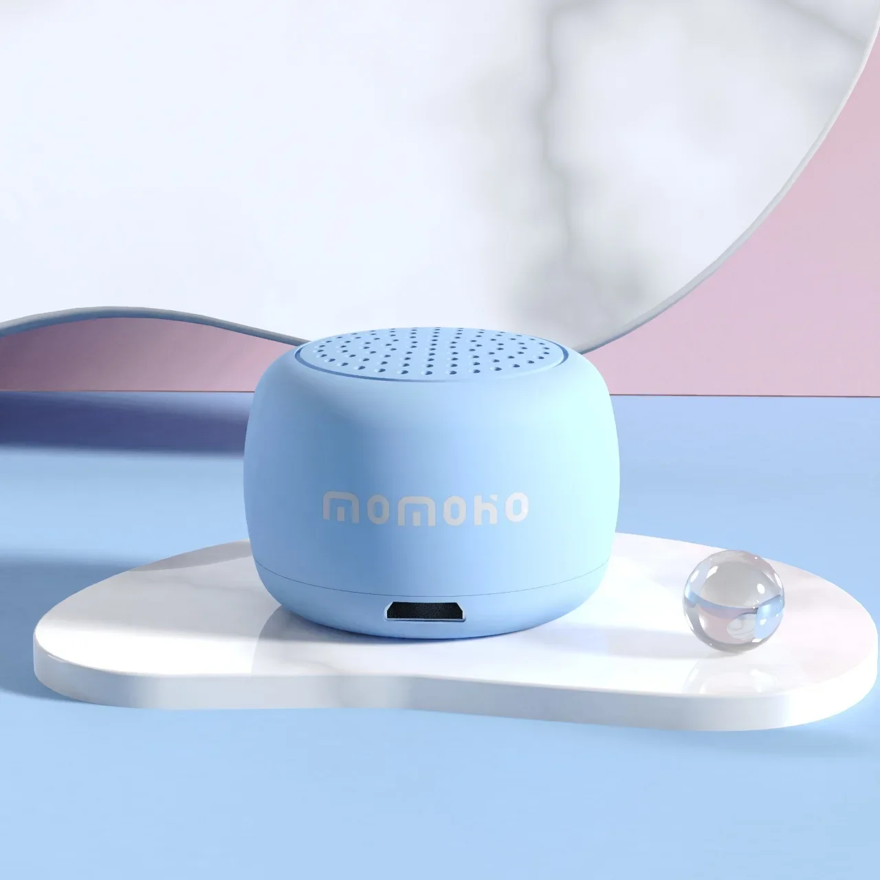 Neuer Mini-Bluetooth-Lautsprecher, niedlicher Audio--Spieler, echte kabellose Freisprech-Auto-Fahrradlautsprecher mit Umhängeband für praktisch-PC: Blau
