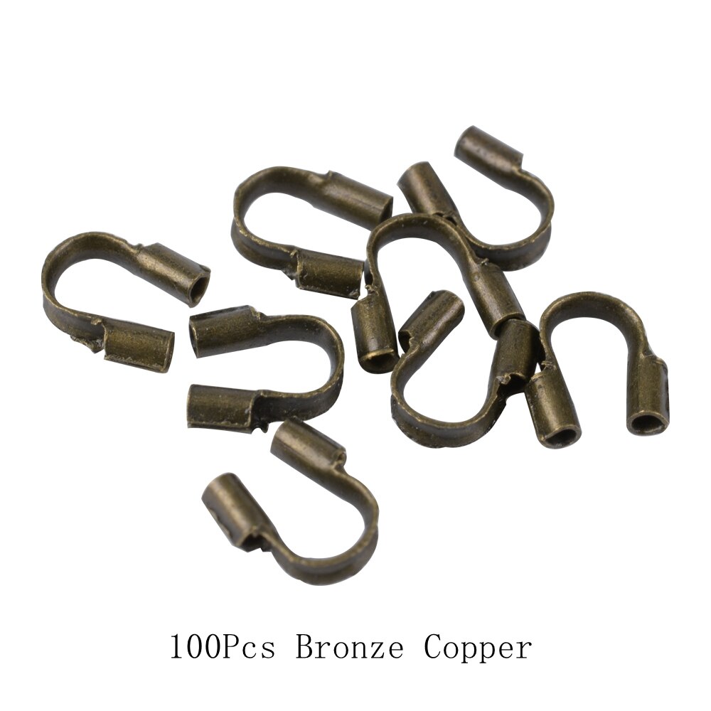 30-100 Stks/partij 4.5X4Mm Rvs Koperdraad Guard Protectors Loops U-vorm Connectoren Voor Sieraden maken Accessoires: Bronze