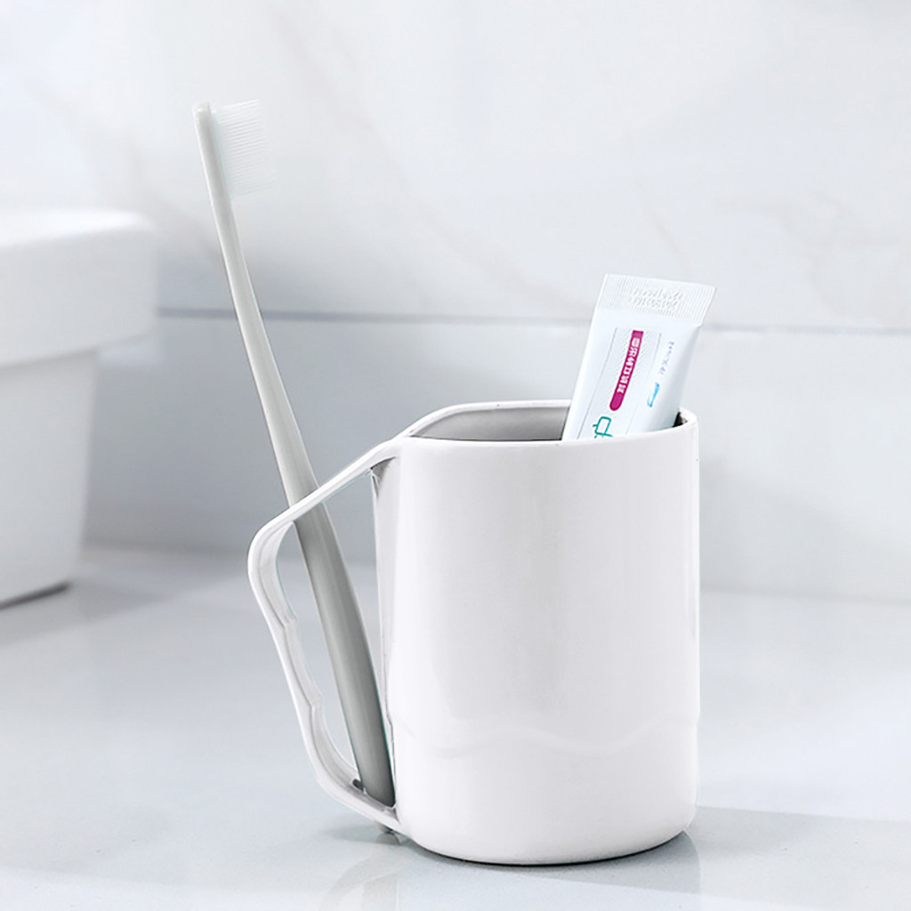 Wheat straw mouthwash Bathroom brushing teeth cylinder cup couple toothbrush cup wash cup White Bule A4