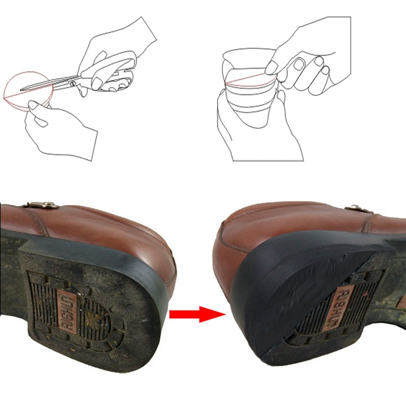 2 Paar Stok Op Schoen Hak Tips Rubber Schoen Reparatie Onderdelen Dikte S M 3/6Mm
