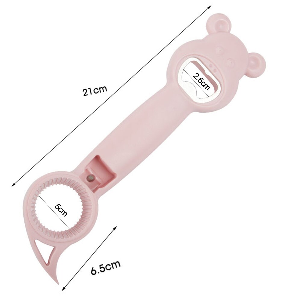 4 in 1 Beer Bottle Opener Multifunctional Destapador De Cerveza Mujer Topless Can Opener Kitchen Gadget Bar Tool Accessories: Pink