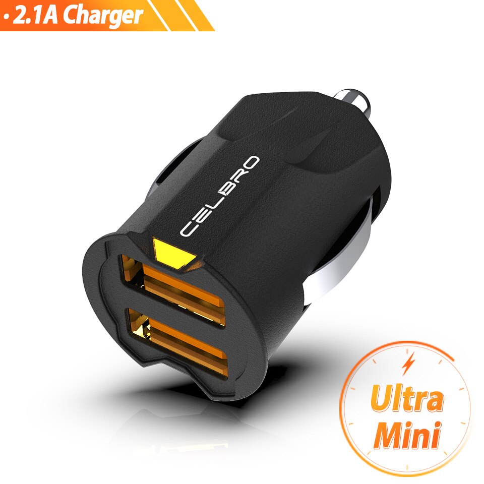 Kleinster dual-usb-kfz-ladeadapter, mini- 2a- usb-kfz-ladegerät für iphones und mobiltelefone, 2- port-autoladegerät: Default Title