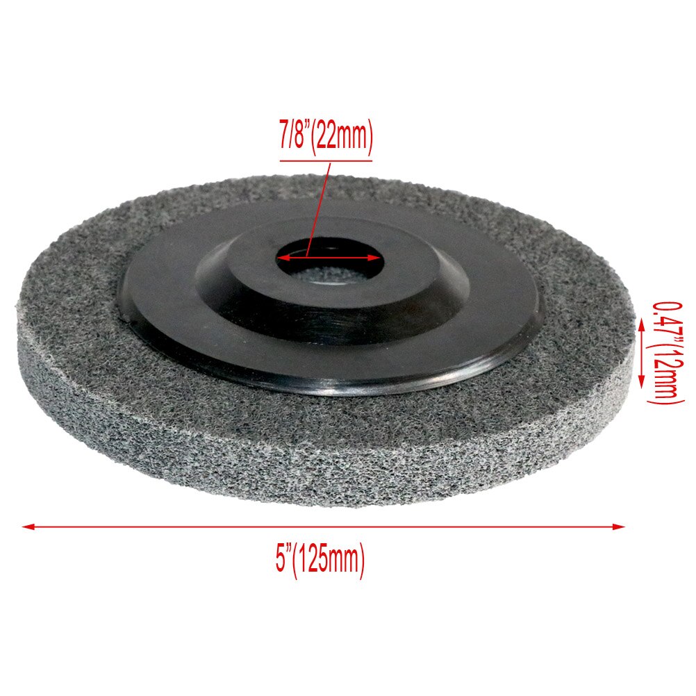 1pc 115/125mm Nylon Fiber Flap Polishing Wheel Disc For Angle Grinder For Wood Metal Buffing: 125x22 black