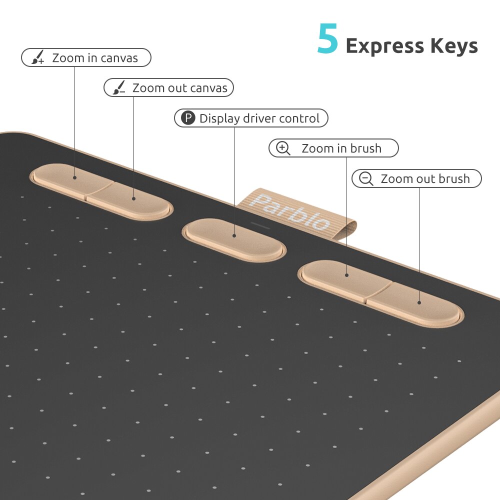 Parblo-tableta de dibujo gráfico Ninos S, artístico de firma, bolígrafo de presión 5080LPI, compatible con teléfono Android, 8192