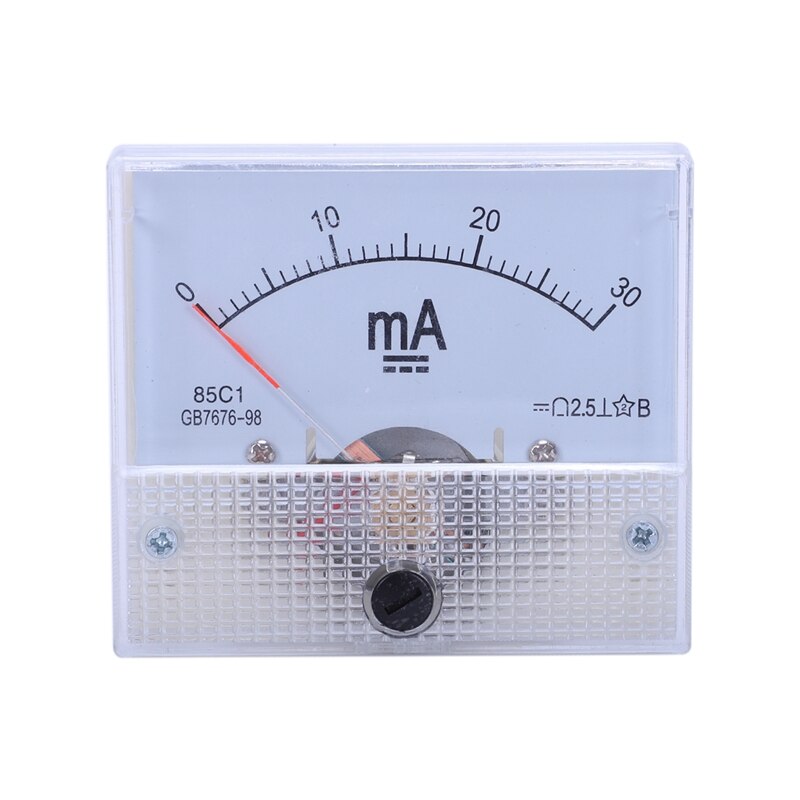 Dc 0-30MA Analoge Huidige Panel Meter Ammeter 85C1 30MA, Wit: Default Title
