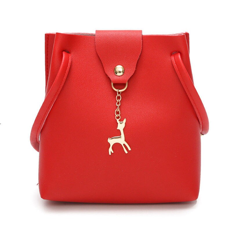 Os kvinder taske skuldertasker messenger læder håndtasker vintage crossbody taske: Rød