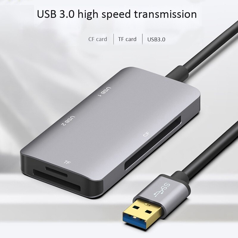 5 in 1 USB Hub to SD TF CF Memory Card Reader USB 3.0 Hub Adapter with Compact Flash Memory Card Reader for iPad Pro