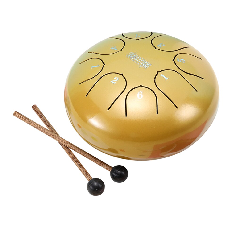 6 Inch Staal Tong Drum 8 Tune Hand Pan Drum Tank Hang Drum Met Drumsticks Draagtas Slaginstrumenten