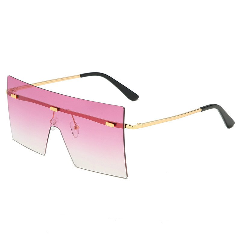 Gafas de sol planas para mujer, lentes de sol unisex con degradado cuadrado de gran tamaño, estilo Vintage Retro, Anti-UV: gradient pink