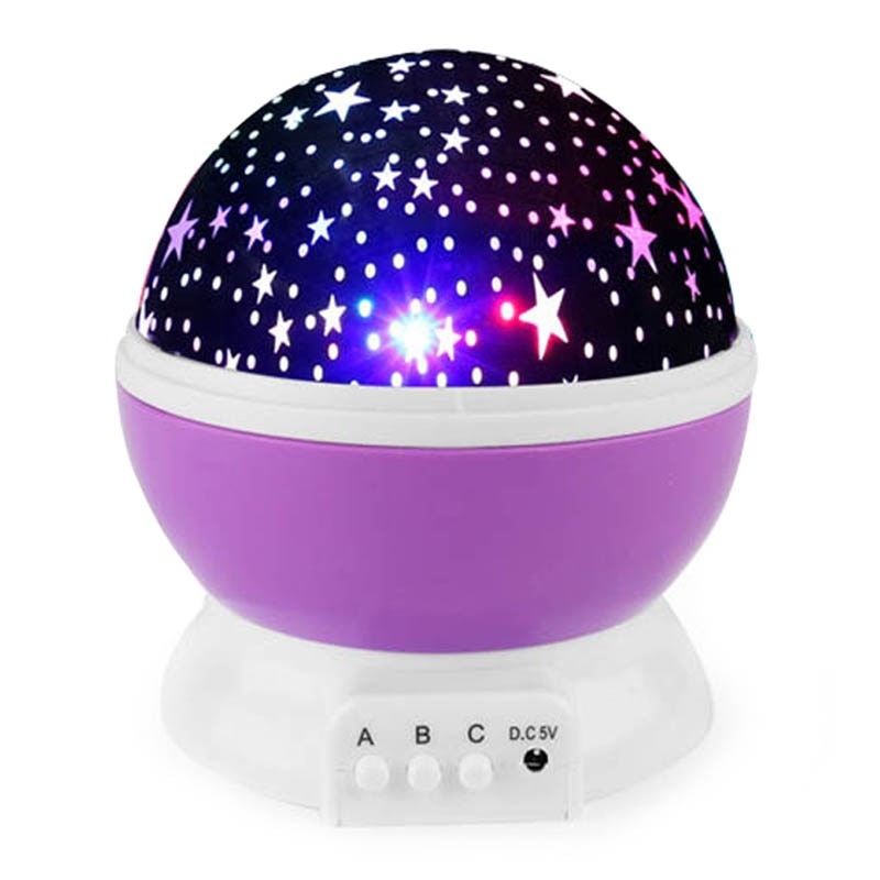 Novelty LED Rotating Star Projector Lighting Moon Starry Sky Children Baby Night Sleep Light Battery Emergency Projection Lamp