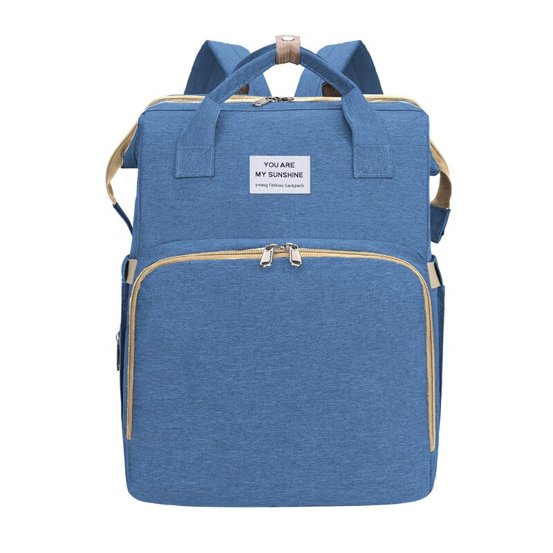 Bolsa plegable multifunción para mamá, mochila de viaje de gran capacidad, para cuidado de la maternidad, lactancia: Azul