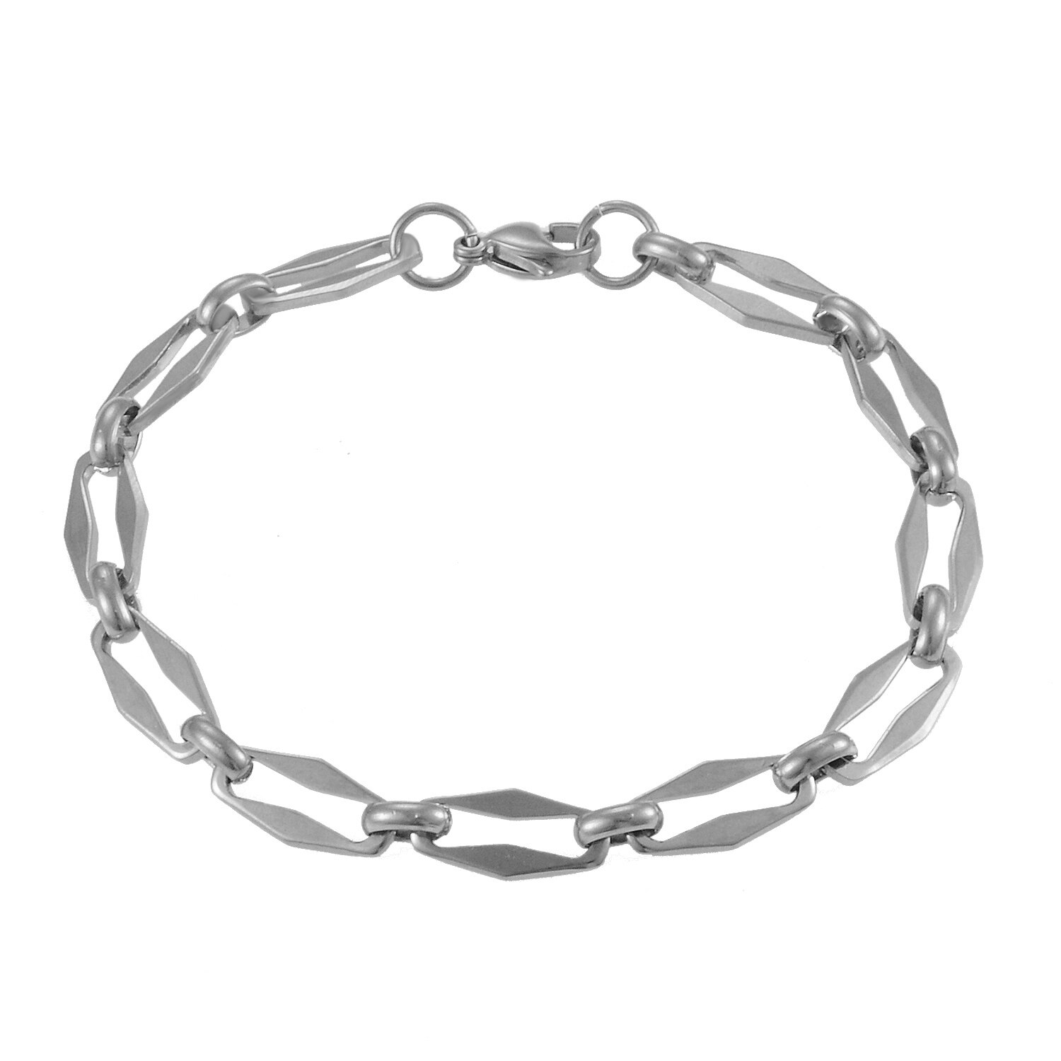 Roestvrij Stalen Armband Goud Persoonlijkheid Mannen En Vrouwen Sieraden Populaire Hip Hop: Silver-2 / 16Cm