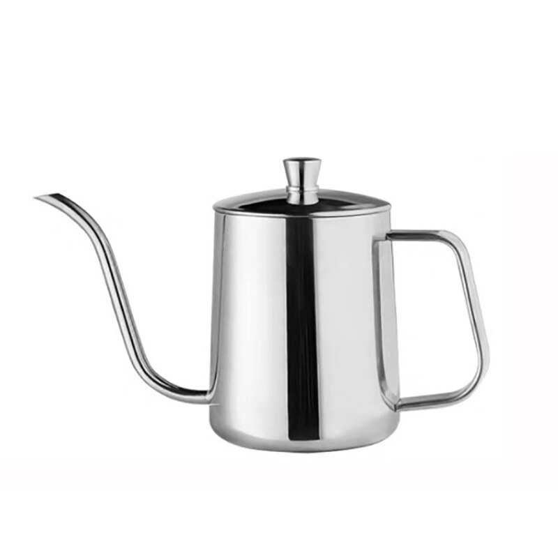 Lange Mond Hand Koffie Pot Roestvrij Staal Koffie Pot Melk Pot Theepot Met Deksel 350Ml: Default Title