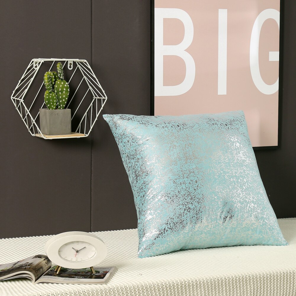 Luxe bronzen gouden zilverfolie kussenhoes decoratieve kussens voor kantoor, hotel, auto, effen kleur serie kussensloop: Model 9