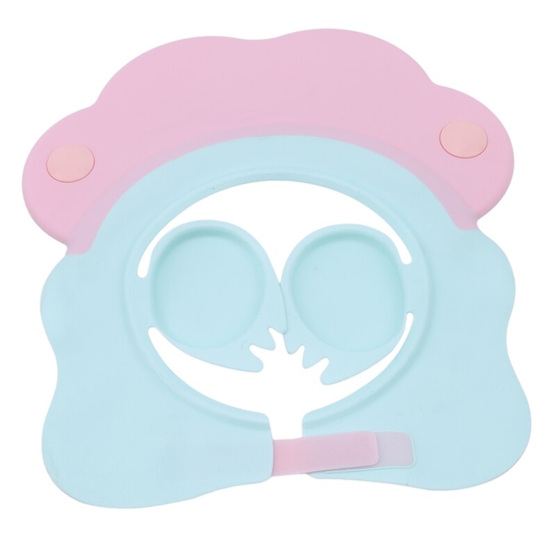 Børnehætte baby shower kasketter shampoo cap vask hår justerbar skjold vandtæt høreværn børn hatte spædbarn: Lyserød