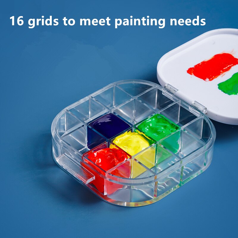 16 Rooster Kleur Palet Pigment Hydraterende Opbergdoos Vouwen Wassen Emmer Draagbare Olieverfschilderij Art Student Speciale Tool