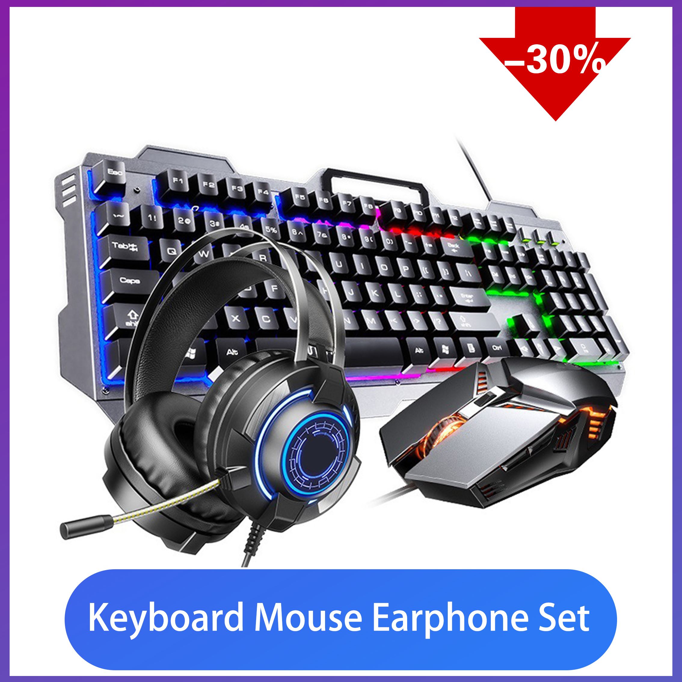 Mechanical Keyboard Set Gaming Keyboard And Mouse Wired Backlight Mechanical Feeling Keyboard Gamer Kit Silent 3200DPI Gaming