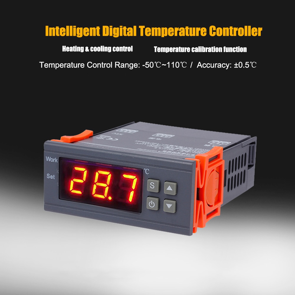 Digital Temperature Controller Intelligent Microcomputer Heating Cooling Temperature Control Thermostat Regulator 220V 24V 12V