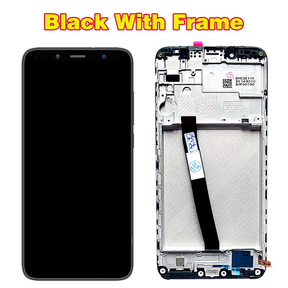 Fansu1 For Xiaomi Redmi 7A lcd Tested Touch Screen 5.45 inch Digitizer Assembly Fansu Frame For xiaomi Redmi 7a LCD Screen: Black With Frame