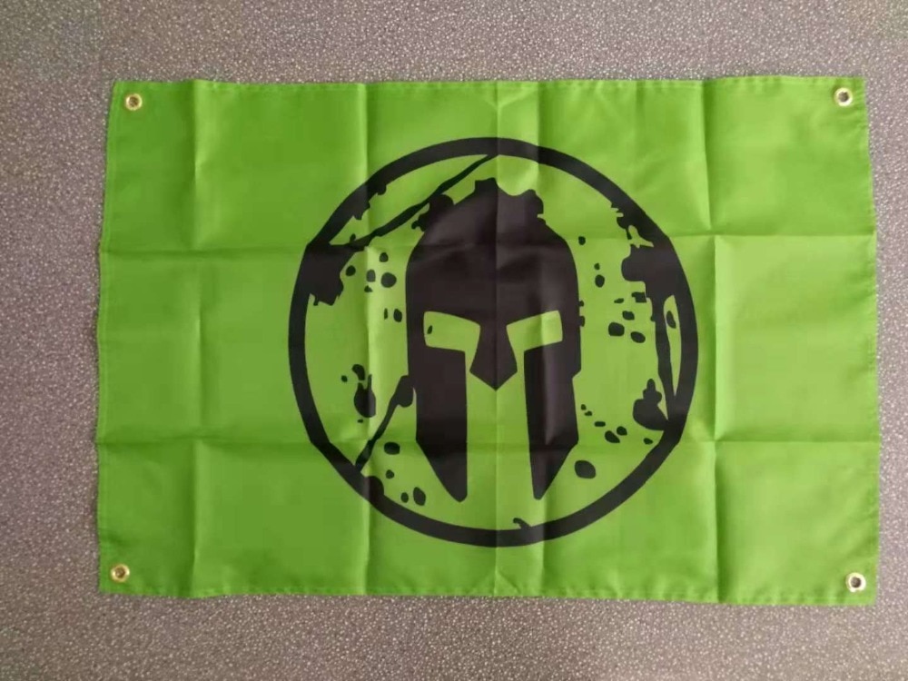 Flagglänk nylon sex färger röd blå grön svart orange spartansk race flagga för dekoration