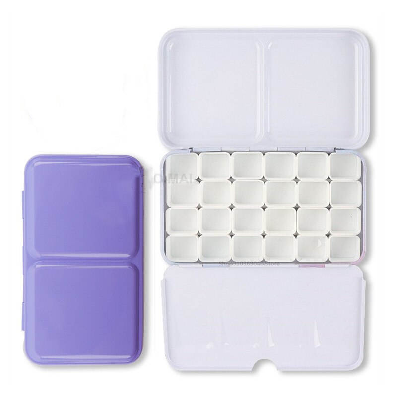 Portable Watercolor Paint Metal Empty Box Palette With 24 Grids Watercolor Paint Storage Tools Painting Art Supplies: Color 8as picture