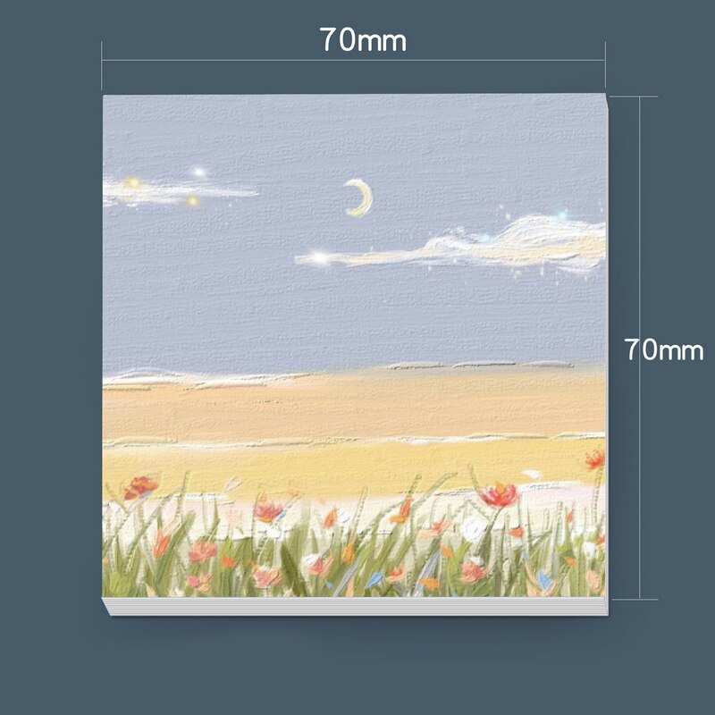 30 Sheets Cartoon Oil Painting View Memo Pad Posted It Sticky Notes Planner Sticker Notepad School Supplies Kawaii Stationery: 9