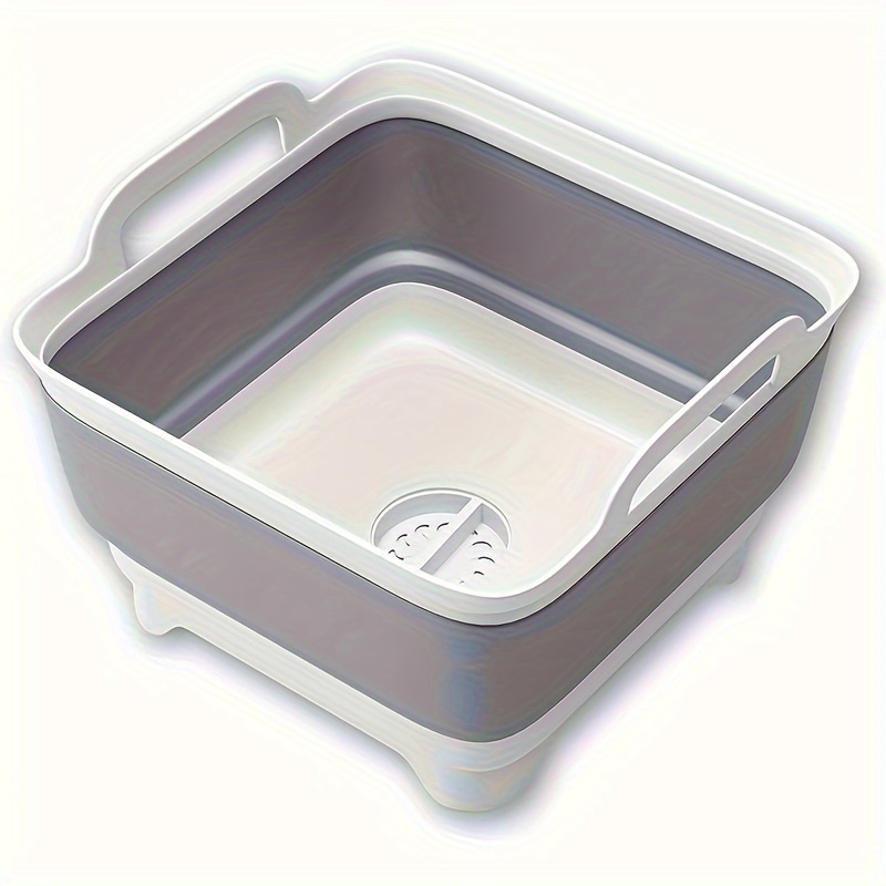 RV Opvouwbare Gootsteen Opvouwbare Schotel Wastafel Vaatpan Gootsteen Bad Keuken Opbergvak Met Afvoerplug Zijhandvat Voor Campers Campers: Default Title