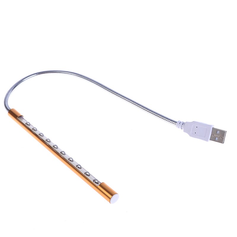 Lámpara de lectura para ordenador portátil, luz Led Mini Flexible, USB, 10 Luces, 1 unidad: YELLOW