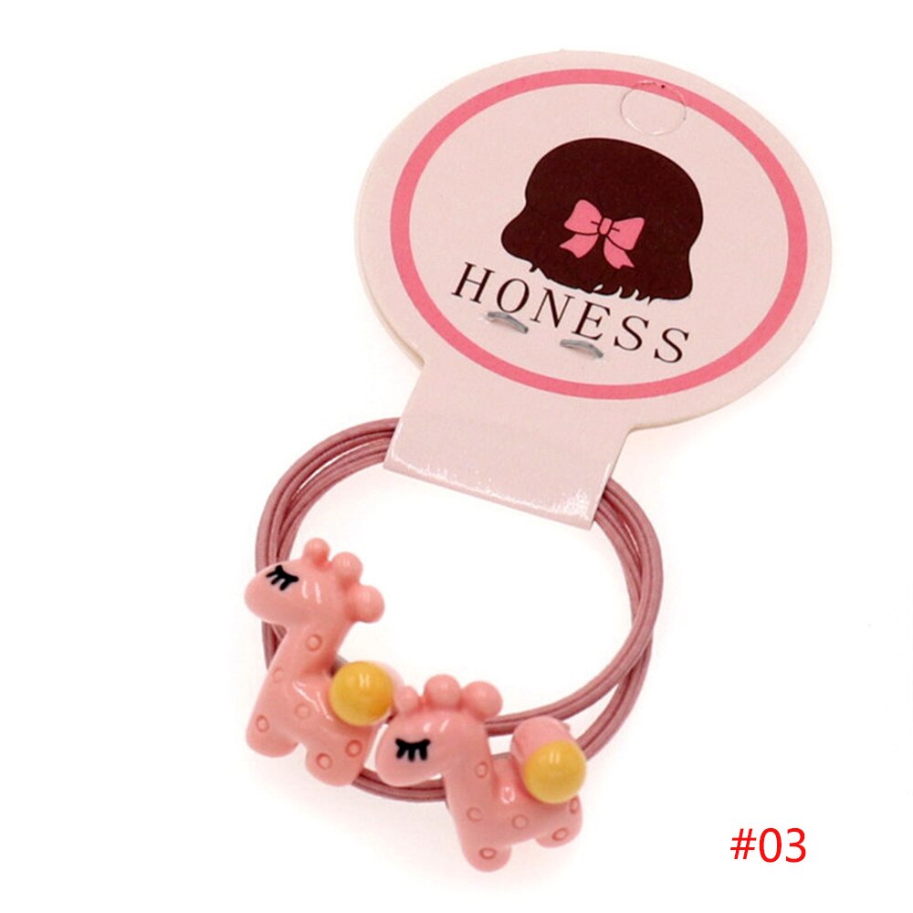 2 unids/set Animal niñas acrílicas Cuerdas elásticas para el pelo estrella elefante Cola de Caballo titular Scrunchies gomas de pelo accesorios: 3