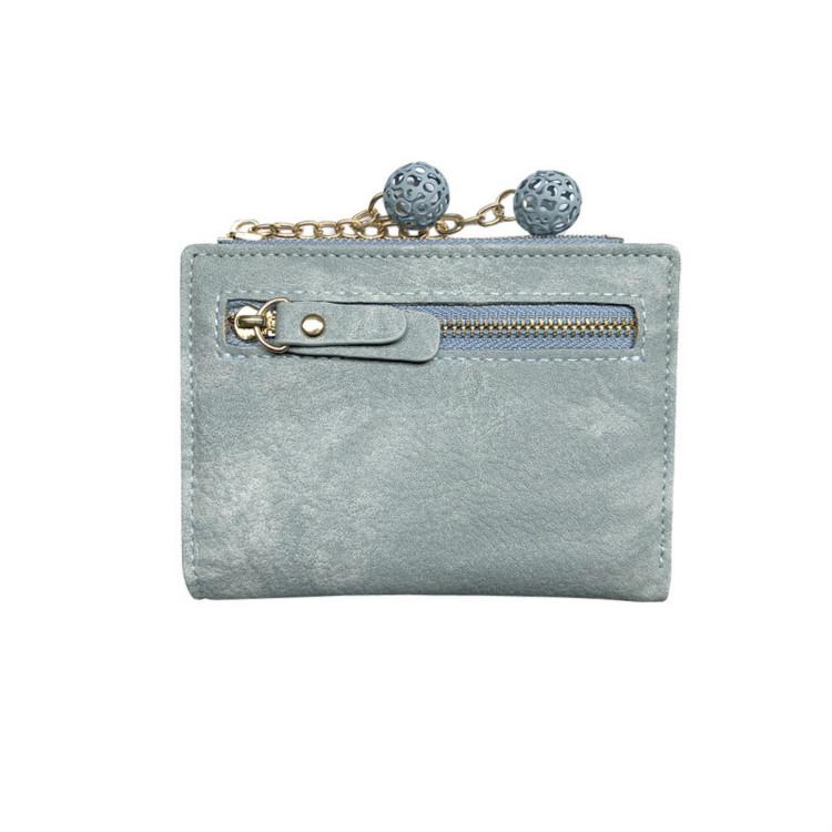 Cute Wallets PU Women Wallets Short wallet Student Coin Purse Card Holder Ladies Clutch Bag Cat Small Female Purse: Blue