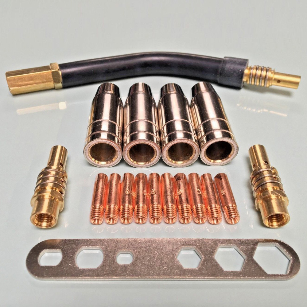 1 Set MIG Welding Torch Spare Kit Shrouds Nozzle Tips Springs Tool Parts Set