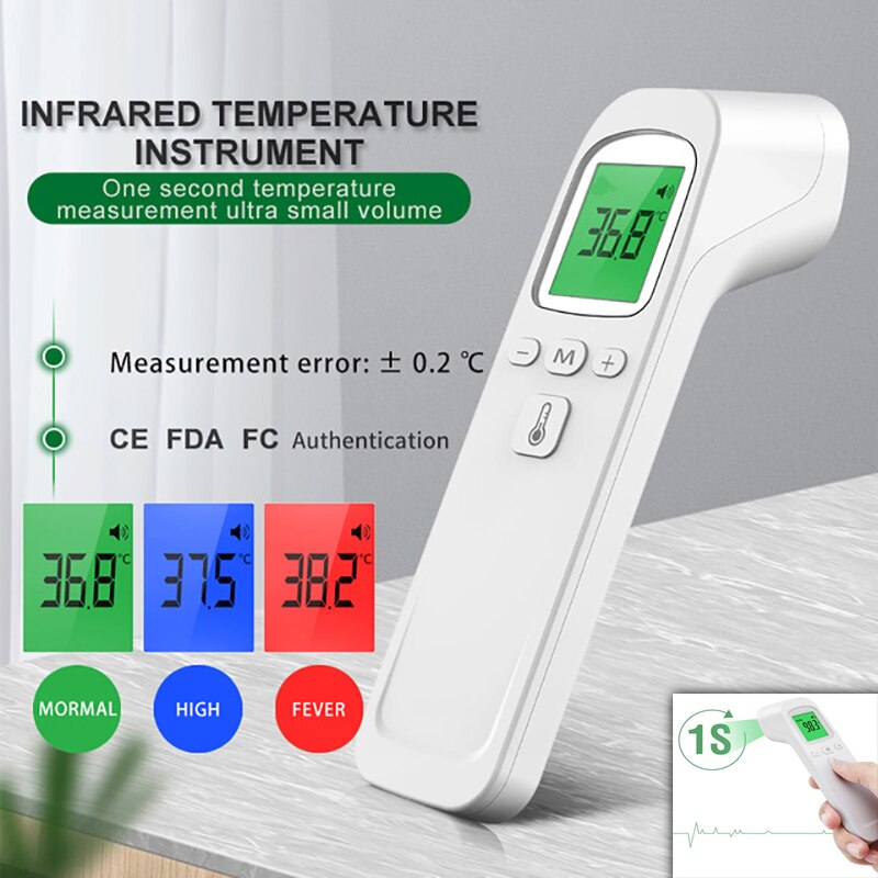 Ear thermometer Contactless IR Fast Measure Thermometer Baby Temperature Tool Infrared Electronic Tricolor Backlight Thermometer