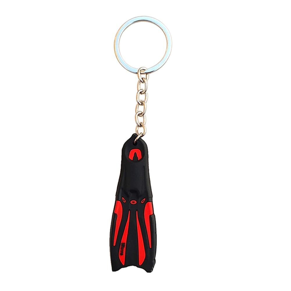 Mini Scuba Diving Fin portachiavi portachiavi Flipper portachiavi Diver Diving Gift: Black Red