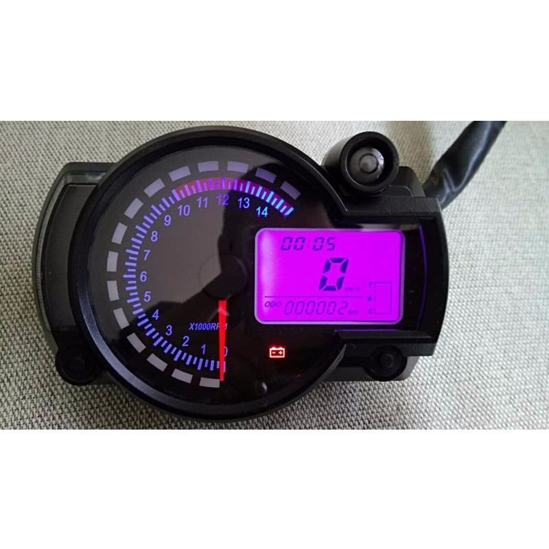 Senaste koso  rx2n liknande lcd digital motorcykel vägmätare 7 färger hastighetsmätare justerbar max 299km/ h