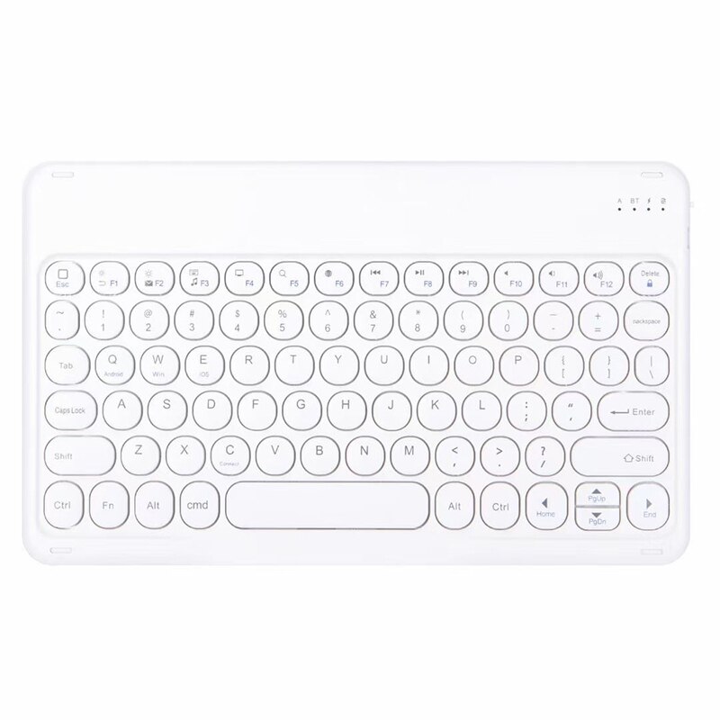 Gratis Muis Met Toetsenbord 10 Inch Universele Toetsenborden Voor Tablet Telefoon Pc Bluetooth-Compatibel Toetsenbord Voor Ipad Samsung Huawei: white round