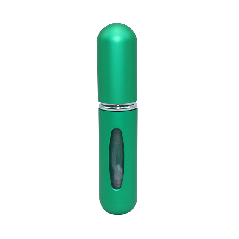 Refillable Mini Perfume Spray Bottle Aluminum Spray Nebulizer Portable Travel Cosmetic Container 5ml Perfume Bottle: Green