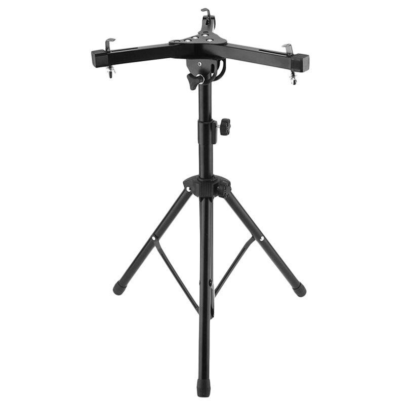 -Wooden Drum Pad Stand Holder Aluminum Alloy Foldable Three-Legged Stand for 10-12 Inch Dumb Drum Pads Cymbal