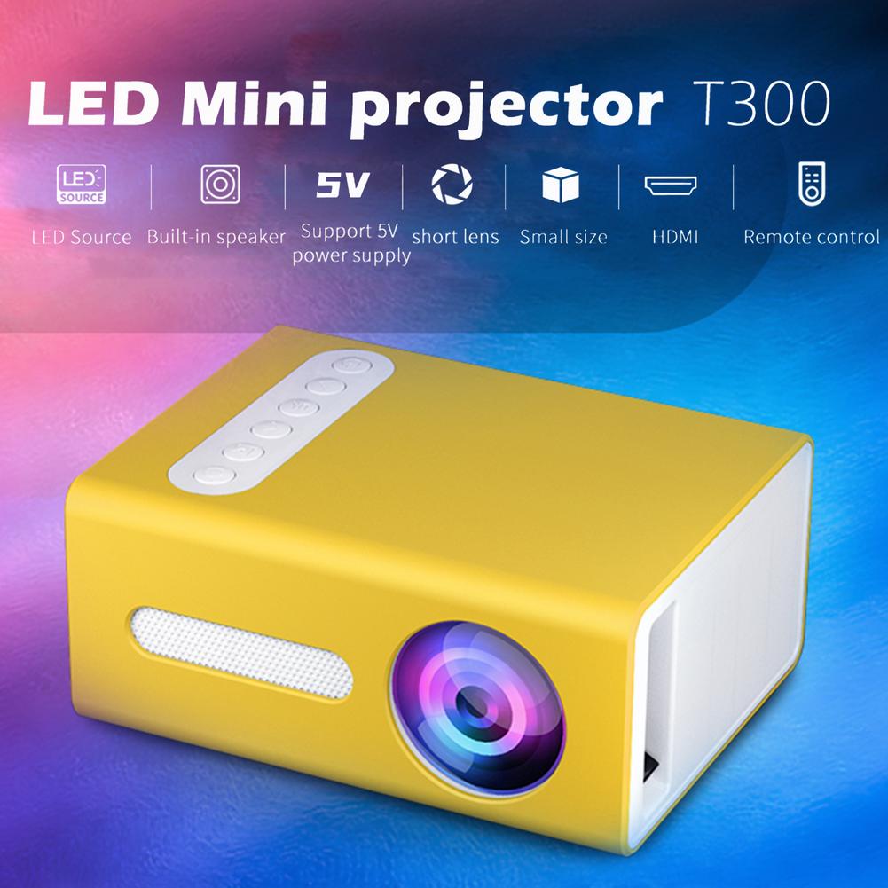 Mini proyector Rondaful T300 LED 320x240 píxeles compatible con 1080P HDMI USB Audio proyector portátil reproductor de Video para el hogar