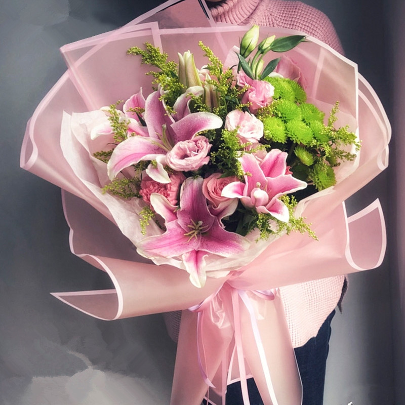 5 Blatt halbtransparentes Blumen-Geschenkpapier Ich bin koreanischen Stil, , Schleifkante, Rose, Verpackung, Floristenstrauß, Geschenkmaterial