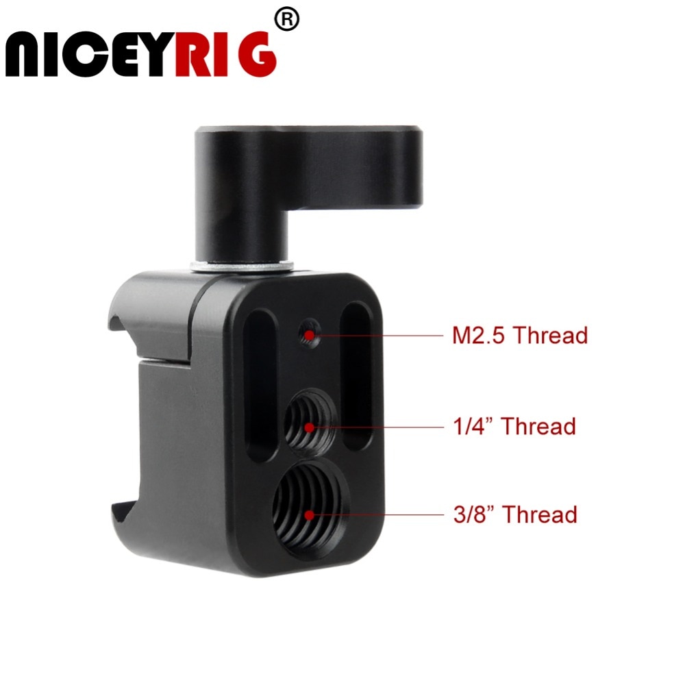 NICEYRIG Camera Klem Quick Release Nato Klem Mount met 3/8 "1/4"-20 en M2.5 Schroef Hole Camera monitor Houder Snel 1/4"