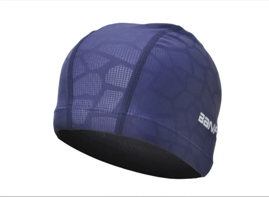 Tecido impermeável proteger orelhas de cabelo longo esportes nadar piscina chapéu tubarão alta elasticidade flexível durável touca de natação para homens: blue