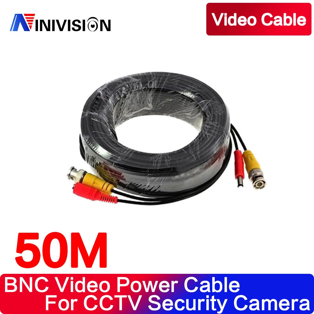 50m cctv cable Video Power Cable BNC + DC Connector for CCTV Security Cameras