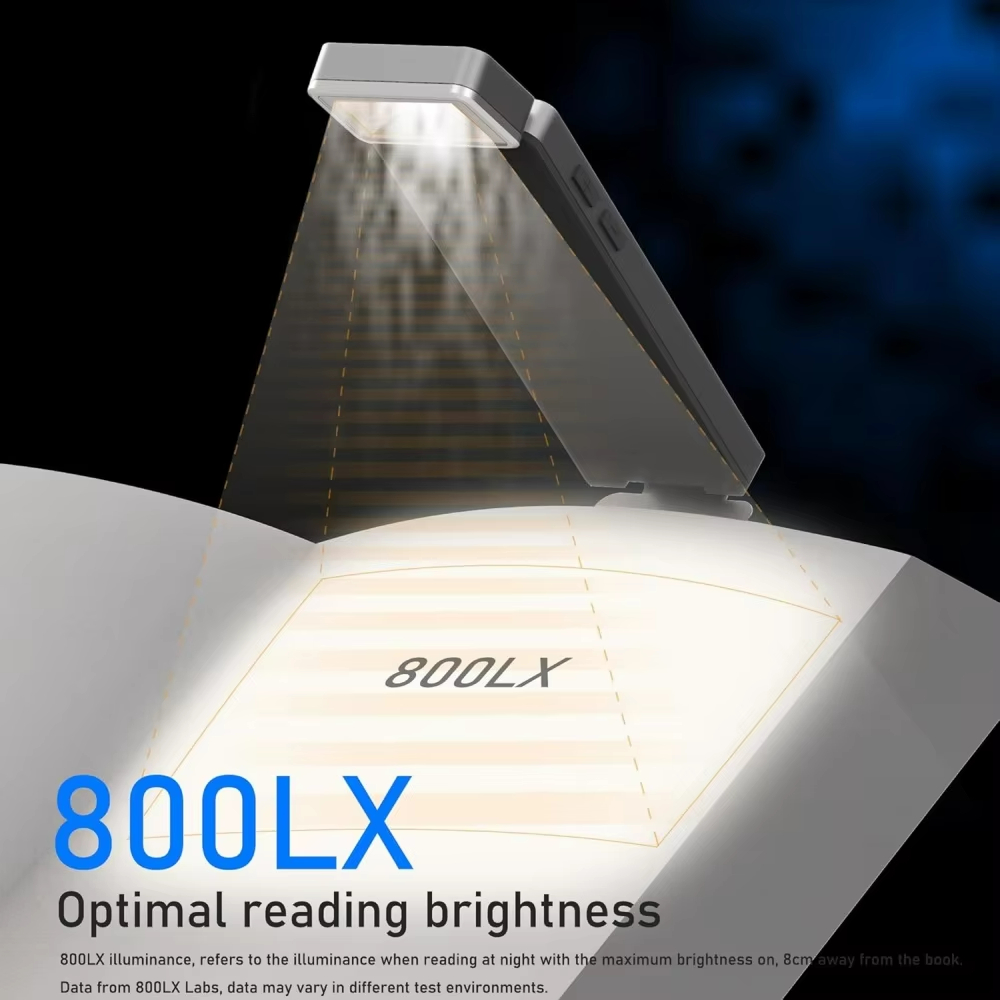 Mini boglampe led genopladelig clip-on boglampe 3 farver praktisk seng læse natlampe øjenbeskyttelse bogmærkelampe