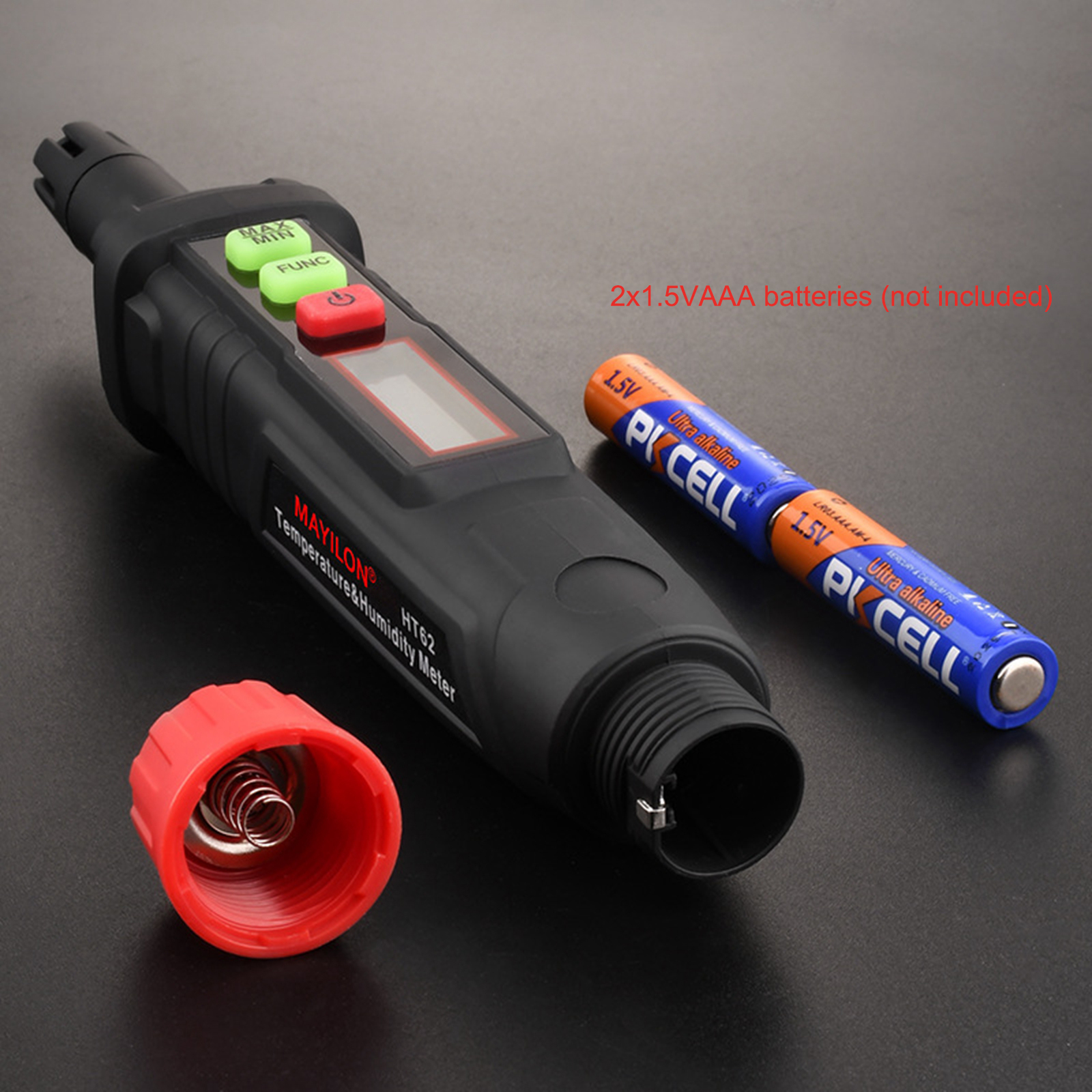 HT62 Portable Digital Display Temperature Hygrometer with Green Backlight for Aquaculture In Family Apartment Greenhouse