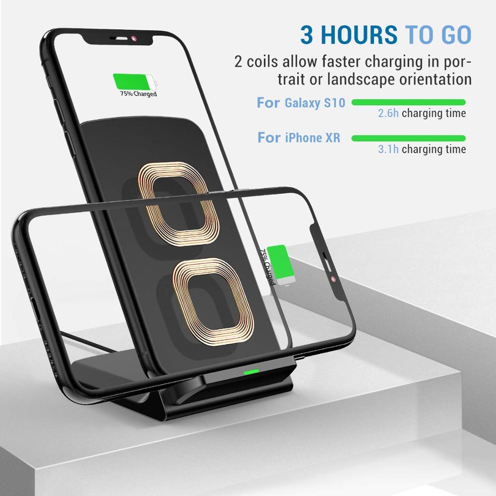 FDGAO 15W Qi Wireless Charger Stand Type C USB for iPhone SE 2 11 X XS 8 XR Samsung S20 S10 S9 Phone Fast Charging Dock Station