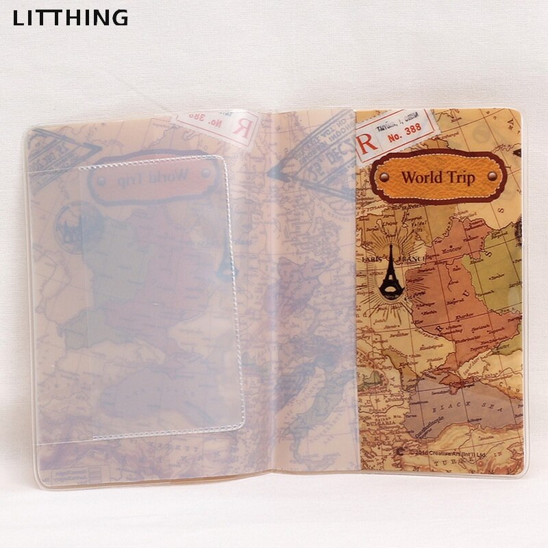 Litthing Neue Reise Die Welt Reisepass Abdeckung Männer Frauen PU Leder Reise Reisepass Fall Karte ID Halter 3D